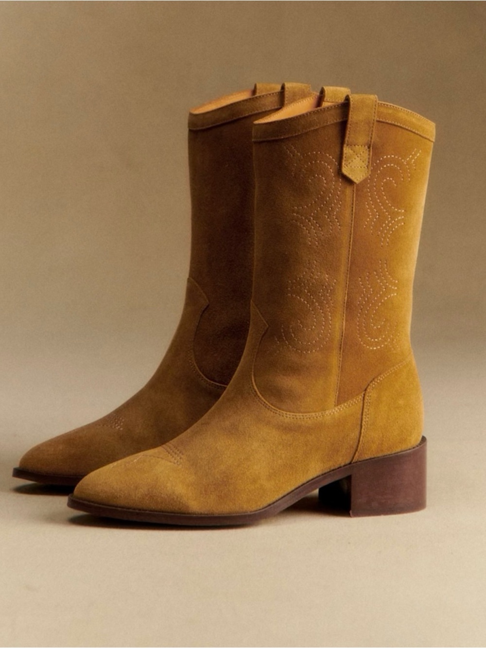 Sezane Ivana low boots- sued leather